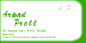 arpad prell business card